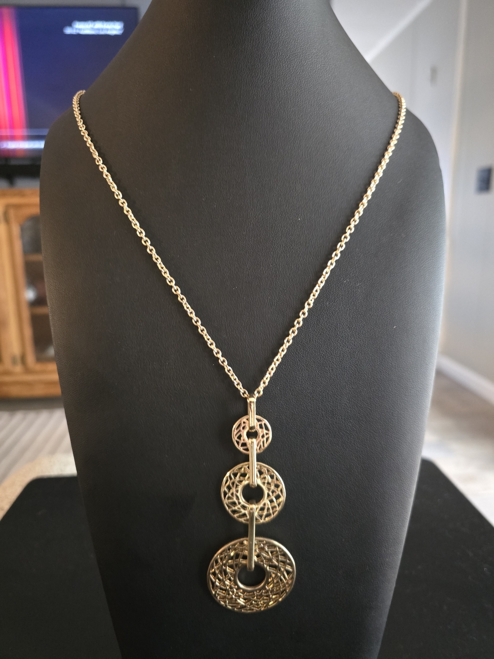 LC Lauren Conrad Gold Tone Triple Filigree Disc Necklace
